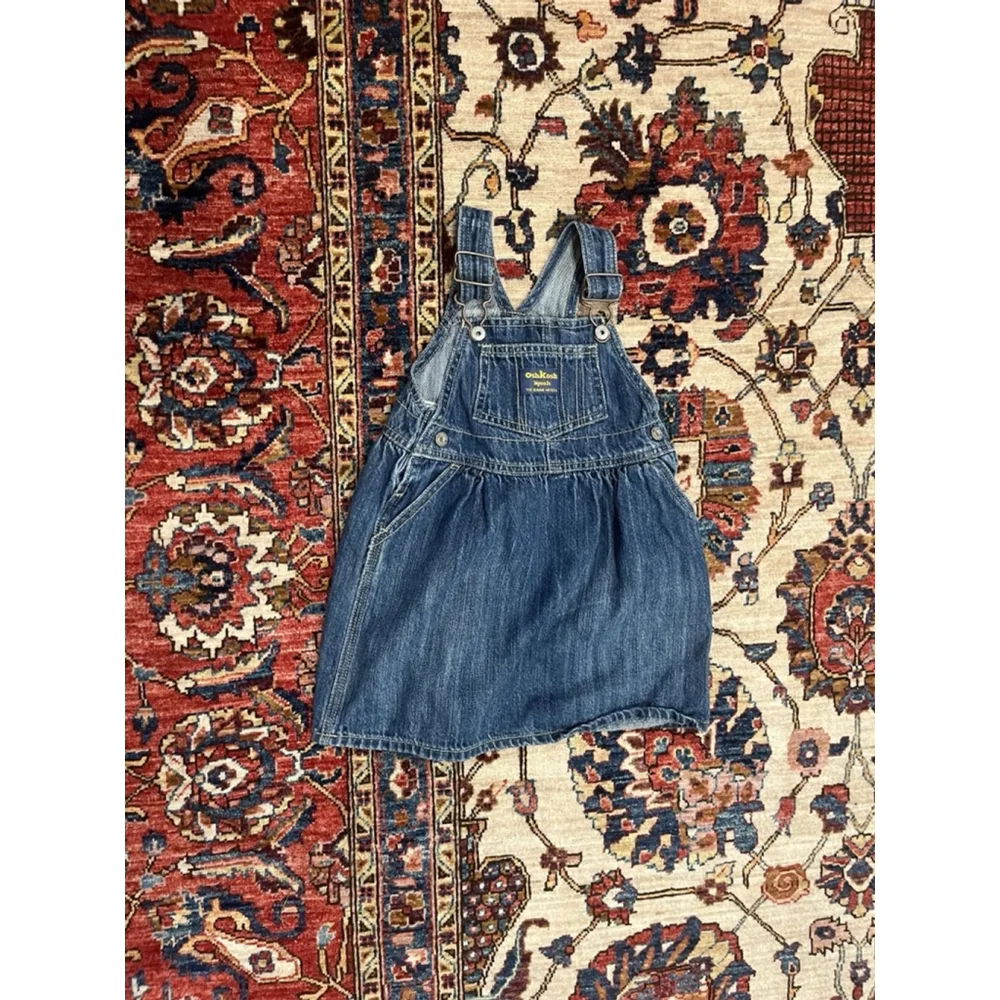 Vintage Oshkosh B'Gosh Denim Suspender Dress Size 24 Months